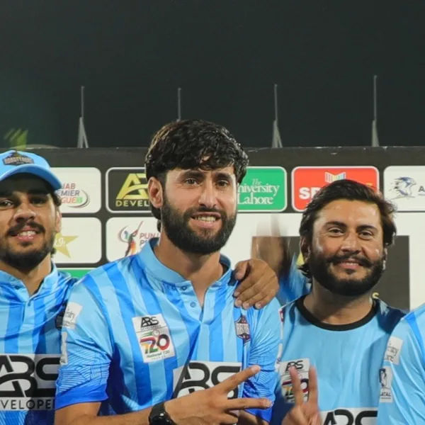 Fayaz Khan portrait in Abbottabad Region team shirt