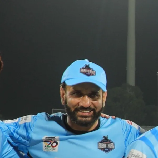 Khushdil Shah portrait in Abbottabad Region team shirt