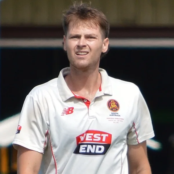 Liam Scott portrait in South Australia Sheffield Shield match shirt