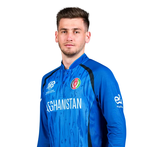 Noor Ahmad portrait in Official Afghanistan Men's T20 World Cup 2026 squad shirt
