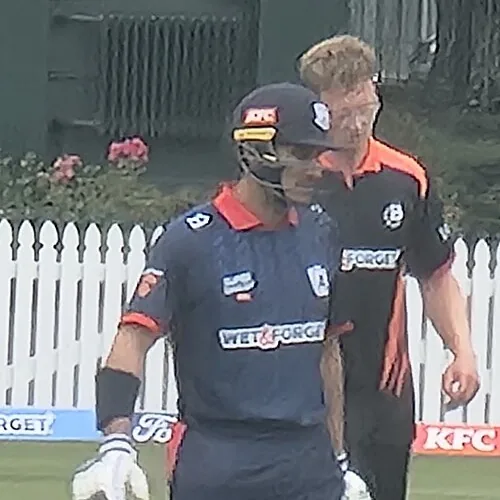 Sean Solia portrait in Auckland Aces 2025 match shirt