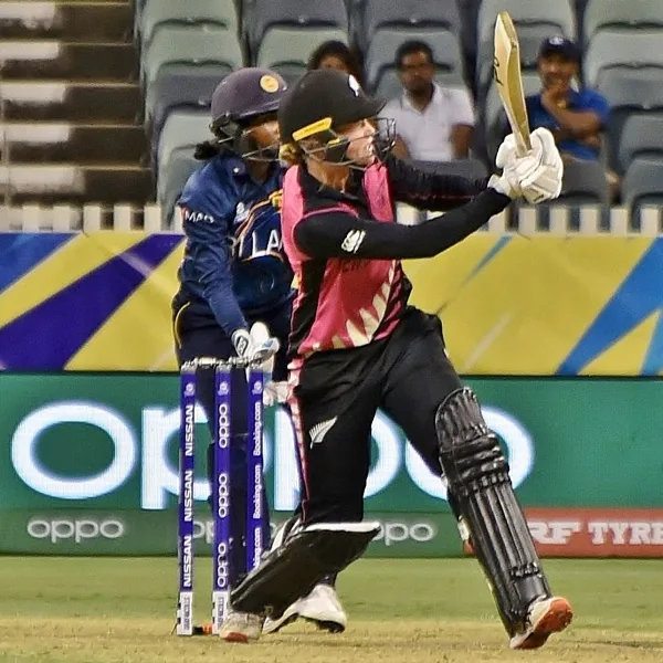 Maddy Green portrait in New Zealand Women's 2020 T20 World Cup match shirt