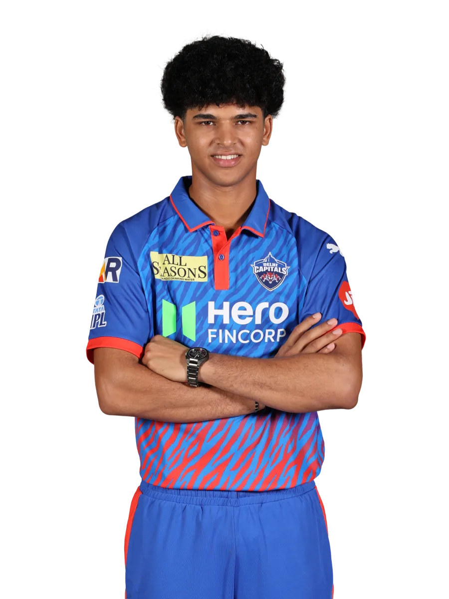 Sahil Parakh portrait in Official Delhi Capitals current squad shirt