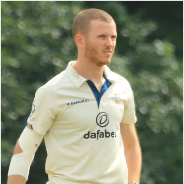 Nick Potts portrait in Derbyshire County Championship playing shirt