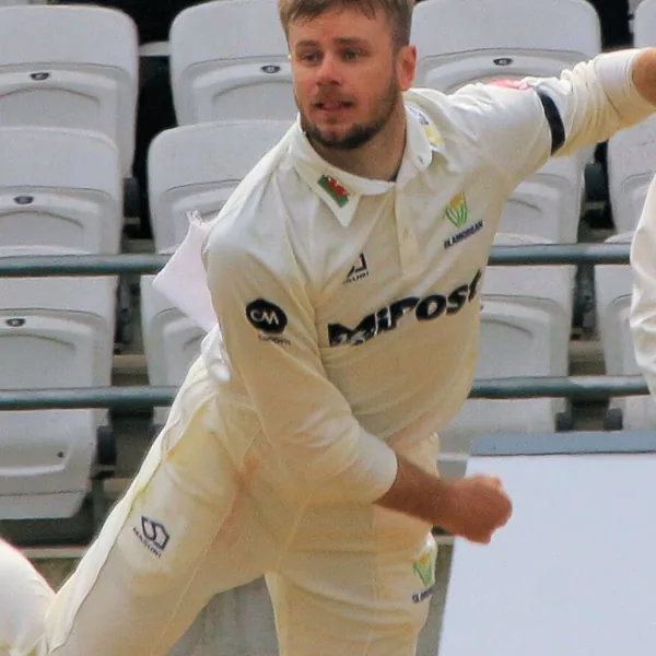 Mason Crane portrait in Glamorgan County Championship playing shirt