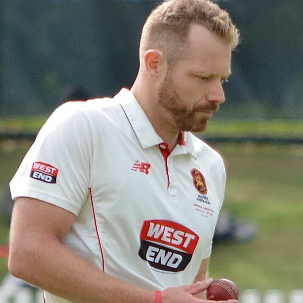 Nathan McAndrew portrait in South Australia Sheffield Shield playing shirt