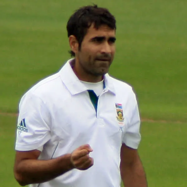 Imran Tahir portrait in South Africa Test playing shirt