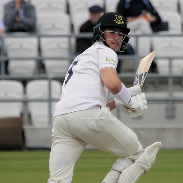 Alistair Orr portrait in Sussex County Championship playing shirt and helmet