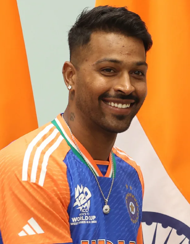 Hardik Pandya wearing an India cricket shirt Hardik Pandya wearing an India cricket shirt