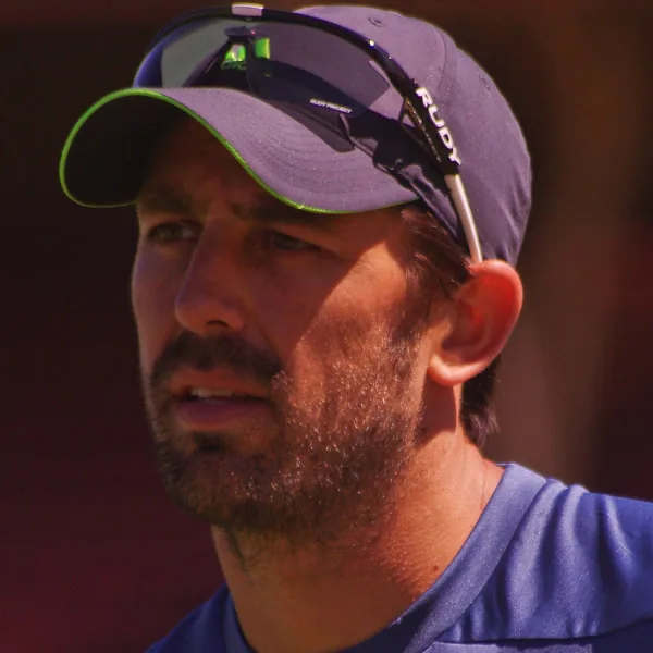 David Wiese portrait in South Africa national team training shirt and cap