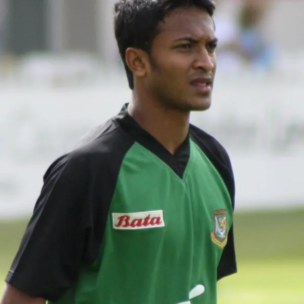 Shakib Al Hasan portrait in Bangladesh national team training shirt