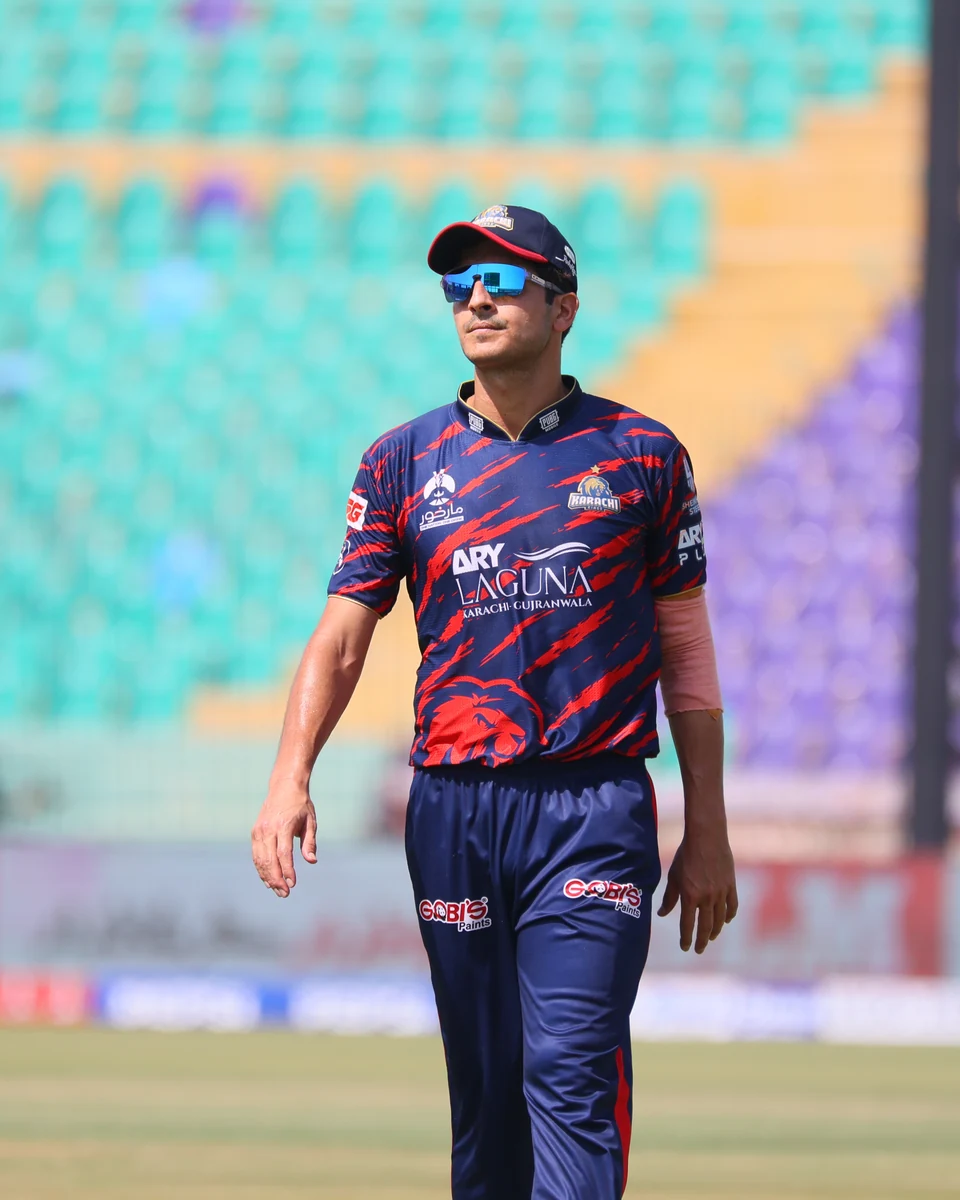 Mir Hamza in Karachi Kings kit during HBL PSL 11 Mir Hamza in Karachi Kings kit during HBL PSL 11