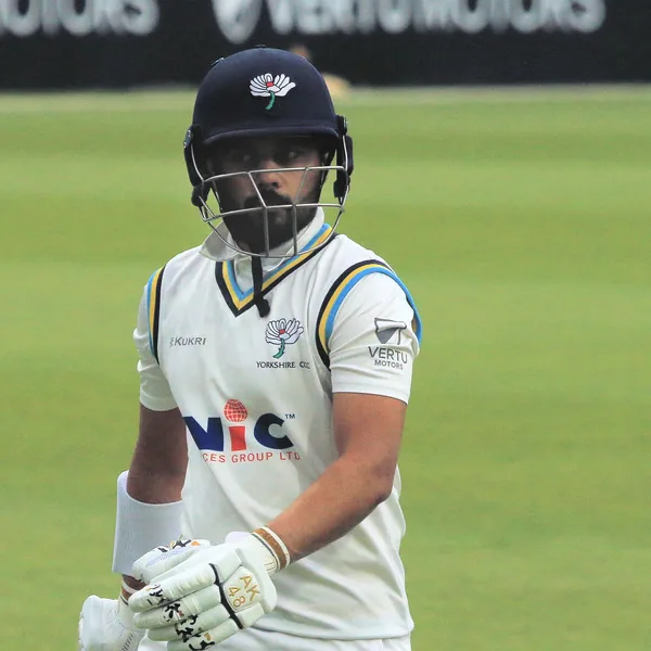 Saud Shakeel portrait in Yorkshire first-class playing shirt