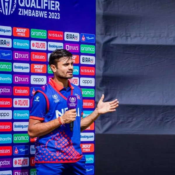 Gulshan Jha speaking during the 2023 Cricket World Cup Qualifier in Zimbabwe Gulshan Jha speaking during the 2023 Cricket World Cup Qualifier in Zimbabwe