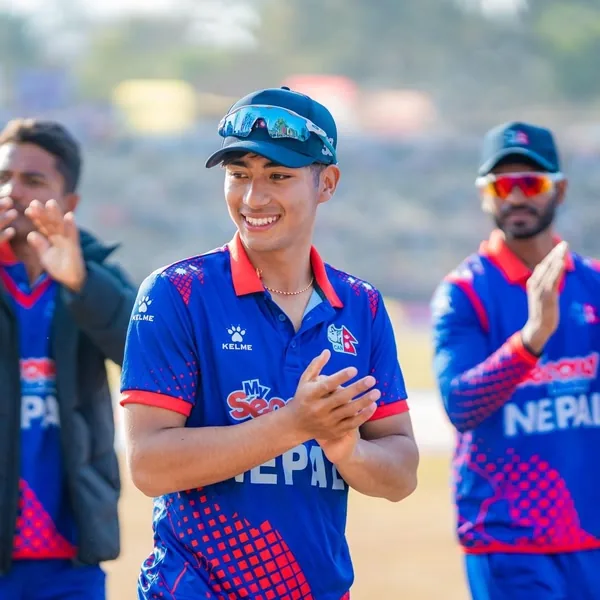Surya Tamang portrait in Nepal national team playing shirt