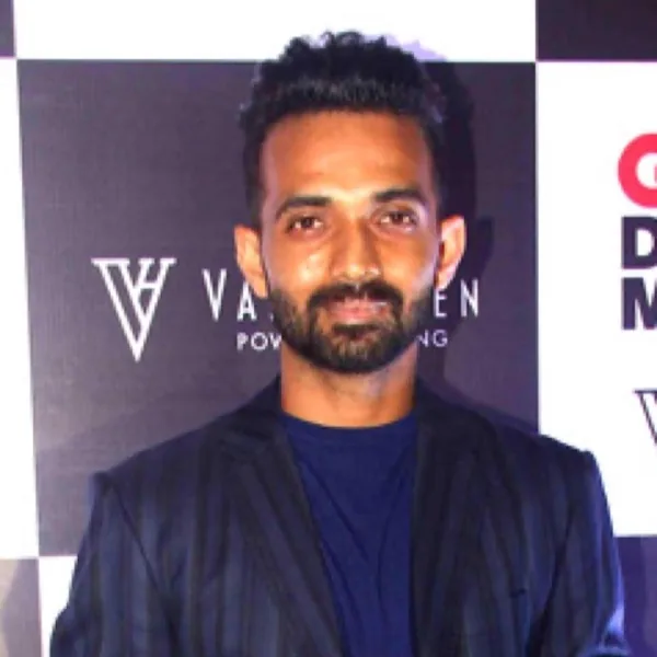 Ajinkya Rahane portrait in Formal event shirt and blazer