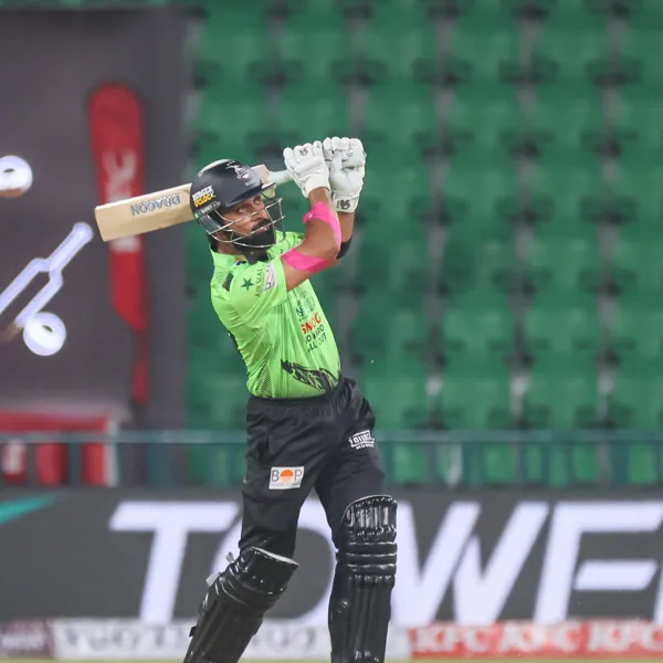 Daniel Sams portrait in Lahore Qalandars 2026 HBL PSL green match shirt