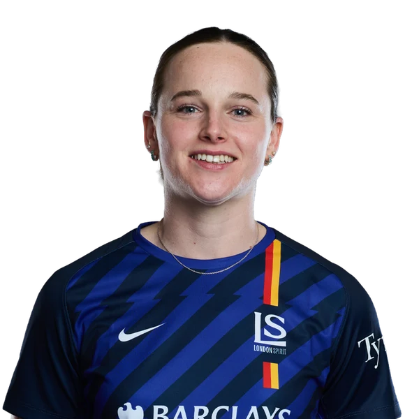 Hannah Rainey portrait in Official London Spirit 2026 squad shirt