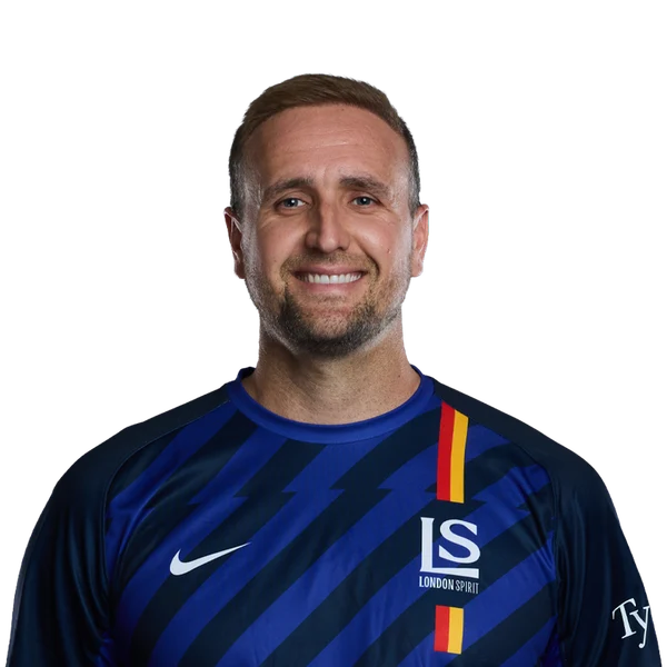 Liam Livingstone portrait in Official London Spirit 2026 squad shirt