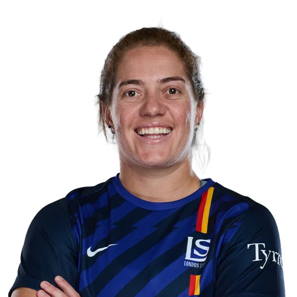 Nadine de Klerk portrait in Official London Spirit 2026 squad shirt