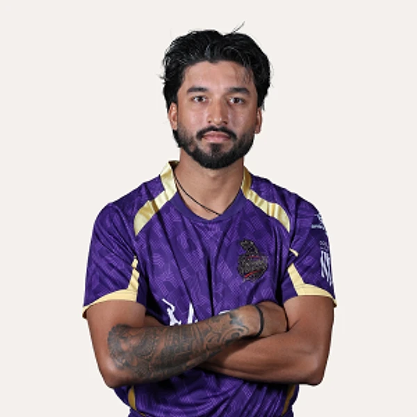 Nitish Kumar wearing a Los Angeles Knight Riders cricket shirt Nitish Kumar wearing a Los Angeles Knight Riders cricket shirt