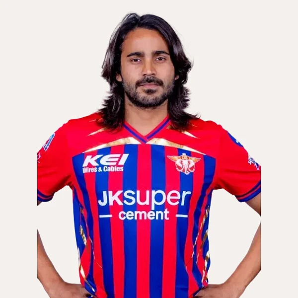 Digvesh Singh portrait in Official Lucknow Super Giants squad shirt