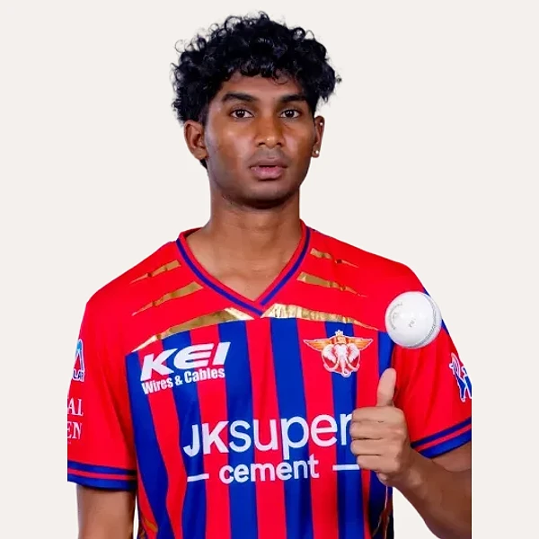 M. Siddharth portrait in Official Lucknow Super Giants squad shirt