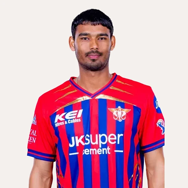 Mukul Choudhary portrait in Official Lucknow Super Giants squad shirt