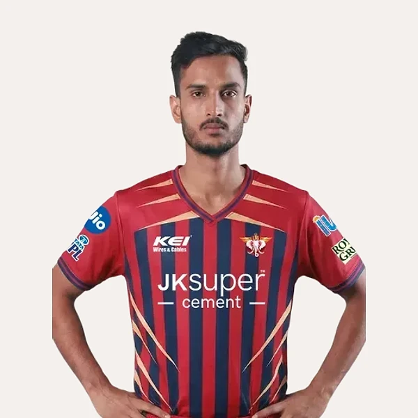 Shahbaz Ahamad portrait in Official Lucknow Super Giants squad shirt