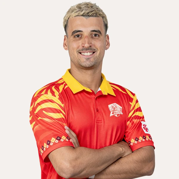 Thomas Draca portrait in Official Lumbini Lions 2025 squad shirt