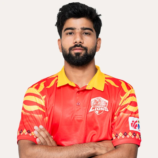Tilak Bhandari portrait in Official Lumbini Lions 2025 squad shirt