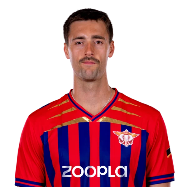 George Scrimshaw portrait in Official Manchester Super Giants 2026 squad shirt
