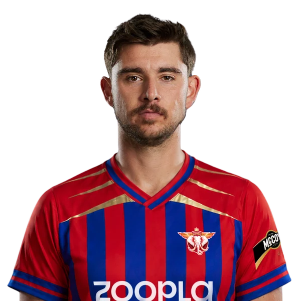 Josh Tongue portrait in Official Manchester Super Giants 2026 squad shirt