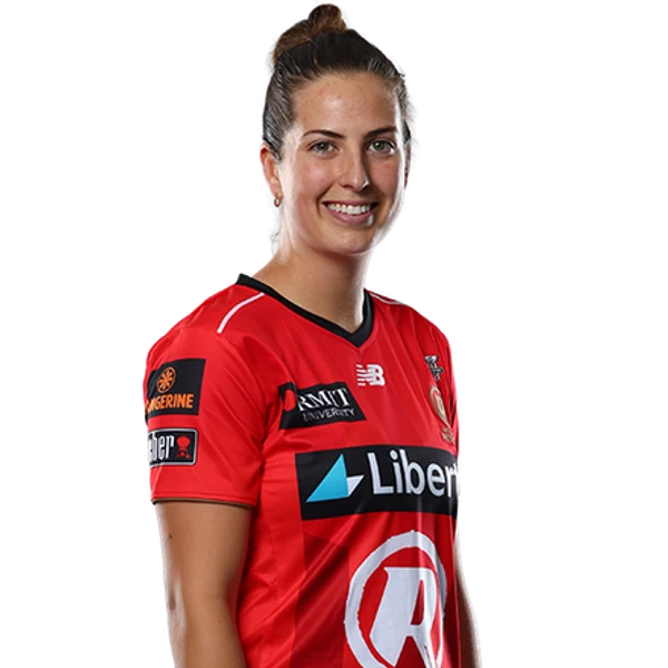 Tess Flintoff portrait in Official Melbourne Renegades WBBL squad shirt