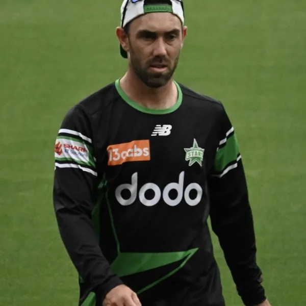 Glenn Maxwell portrait in Melbourne Stars 2025/26 BBL warm-up shirt