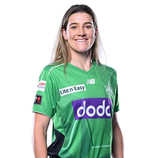 Annabel Sutherland portrait in Official Melbourne Stars WBBL squad shirt