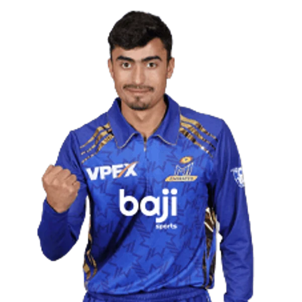 Arab Gul portrait in Official MI Emirates Season 4 squad shirt