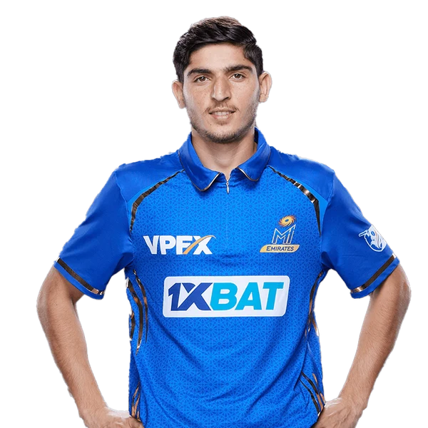 Rohid Bangash portrait in Official MI Emirates Season 4 squad shirt