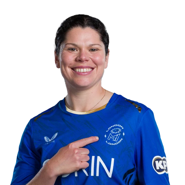 Alice Davidson-Richards portrait in Official MI London 2026 squad shirt