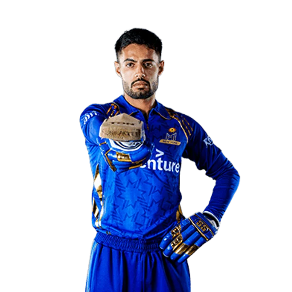 Kunwarjeet Singh portrait in Official MI New York 2026 squad shirt