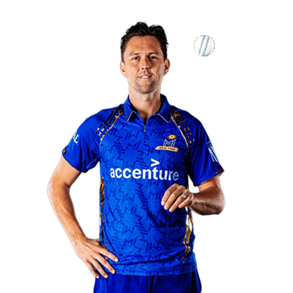 Trent Boult portrait in Official MI New York 2026 squad shirt