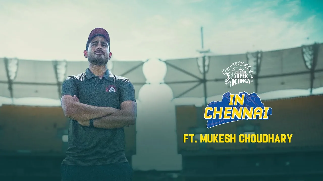 Mukesh Choudhary portrait in Official Chennai Super Kings polo shirt