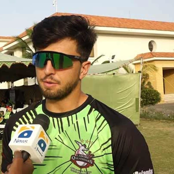 Mohammad Naeem portrait in Official Lahore Qalandars training shirt Mohammad Naeem portrait in Official Lahore Qalandars training shirt