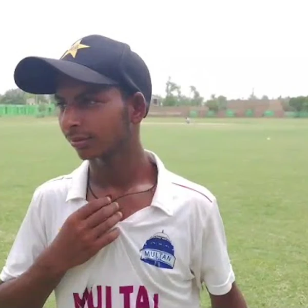 Rana Abdul Wahab portrait in Official Multan Region age-group cricket shirt
