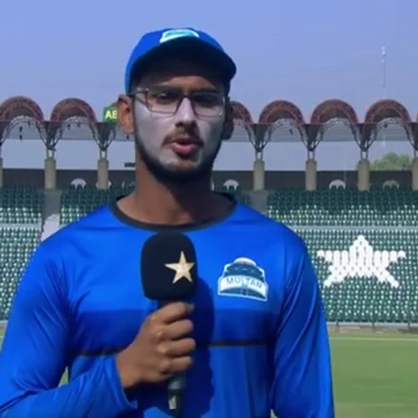 Saim Ayaz portrait in Official Multan Region training shirt