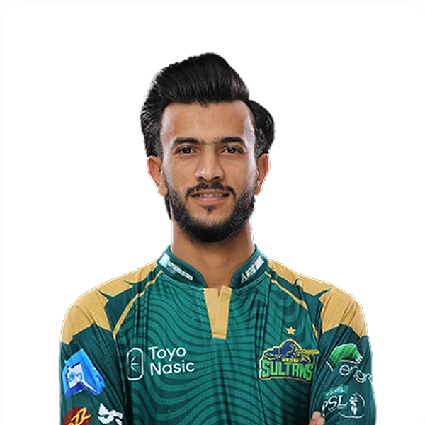 Mohammad Ismail portrait in Official Multan Sultans HBL PSL 11 squad shirt