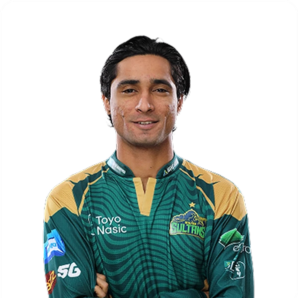 Muhammad Shahzad portrait in Official Multan Sultans HBL PSL 11 squad shirt