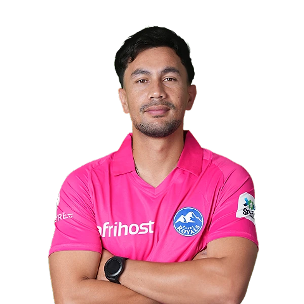 Bjorn Fortuin wearing an official Paarl Royals cricket shirt Bjorn Fortuin wearing an official Paarl Royals cricket shirt