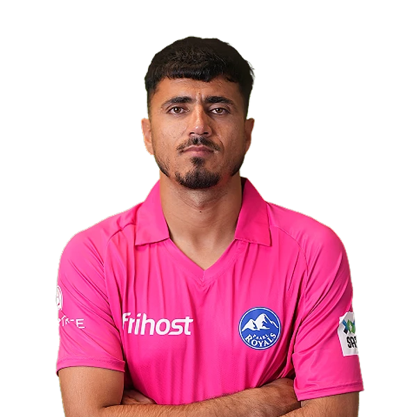 Mujeeb Ur Rahman portrait in Afghanistan international playing shirt
