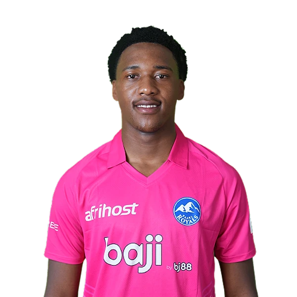 Nqobani Mokoena portrait in Official Paarl Royals Season 4 squad shirt